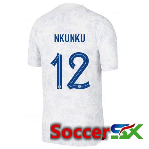 France (NKUNKU 12) Away Jersey White World Cup 2022