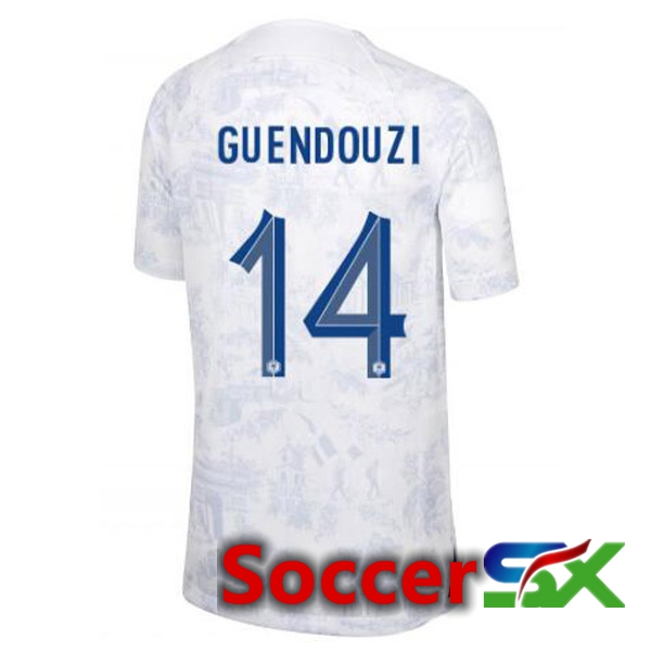 France (GUENDOUZI 14) Away Jersey White World Cup 2022