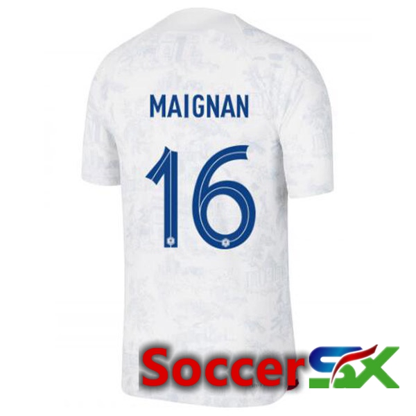 France (MAIGNAN 16) Away Jersey White World Cup 2022