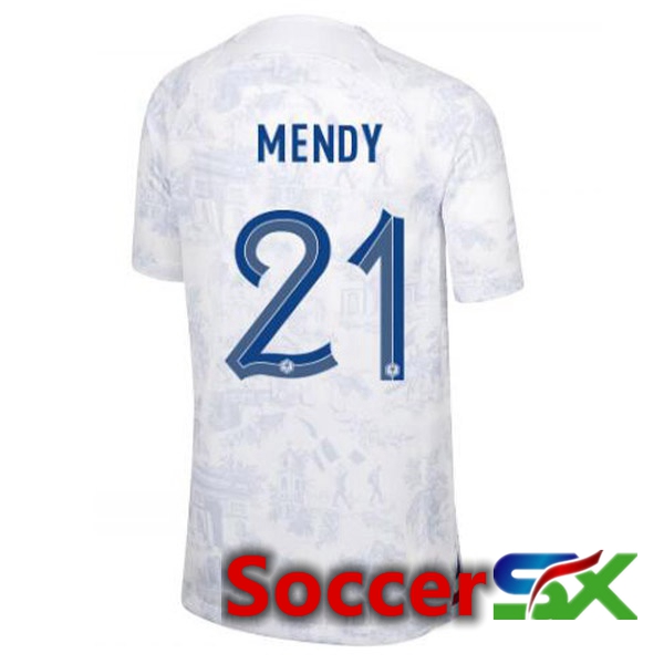 France (MENDY 21) Away Jersey White World Cup 2022