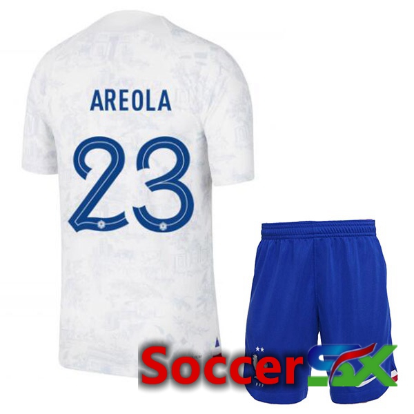 France (AREOLA 23) Kids Away Jersey White World Cup 2022