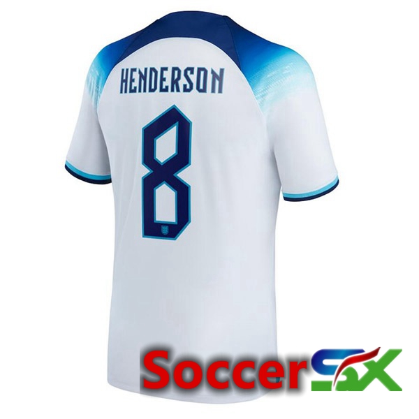 England (HENDERSON 8) Home Jersey White World Cup 2022