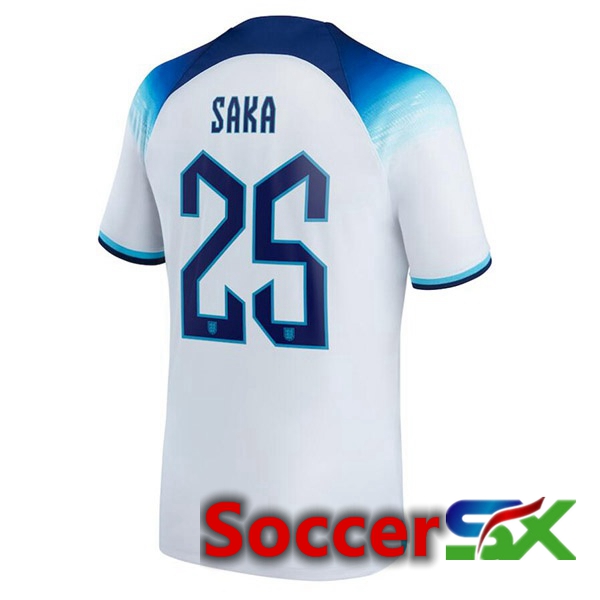 England (SAKA 25) Home Jersey White World Cup 2022