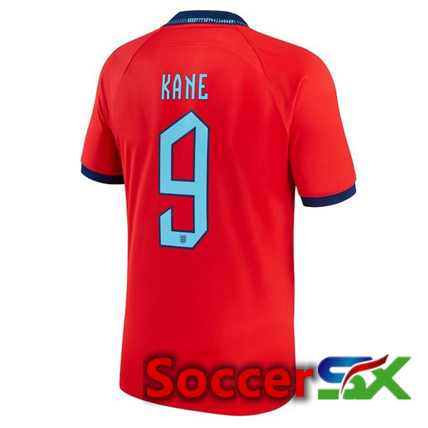 England (KANE 9) Away Jersey Red World Cup 2022