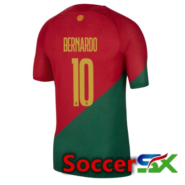 Portugal (BERNARDO 10) Home Jersey Red Green World Cup 2022