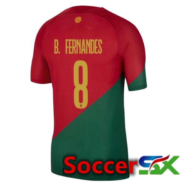 Portugal (J. MOUTINHO 8) Home Jersey Red Green World Cup 2022