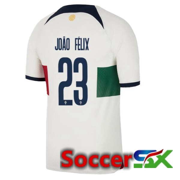 Portugal (JO脙O F脡LIX 23) Away Jersey White Red World Cup 2022