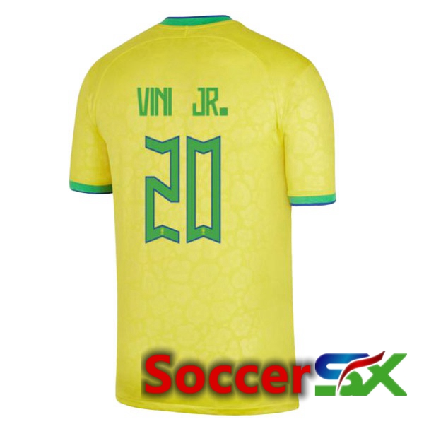 Brazil (VINI JR. 20) Home Jersey Yellow World Cup 2022