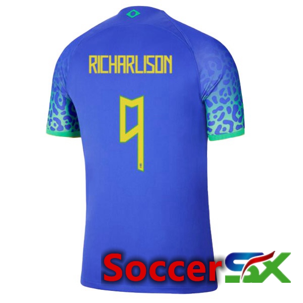 Brazil (RICHARLISON 9) Away Jersey Blue World Cup 2022