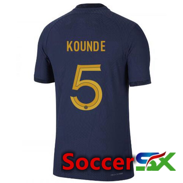 France (KOUNDE 5) Home Jersey Royal Blue World Cup 2022