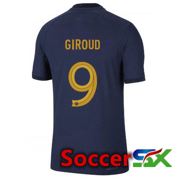 France (GIROUD 9) Home Jersey Royal Blue World Cup 2022