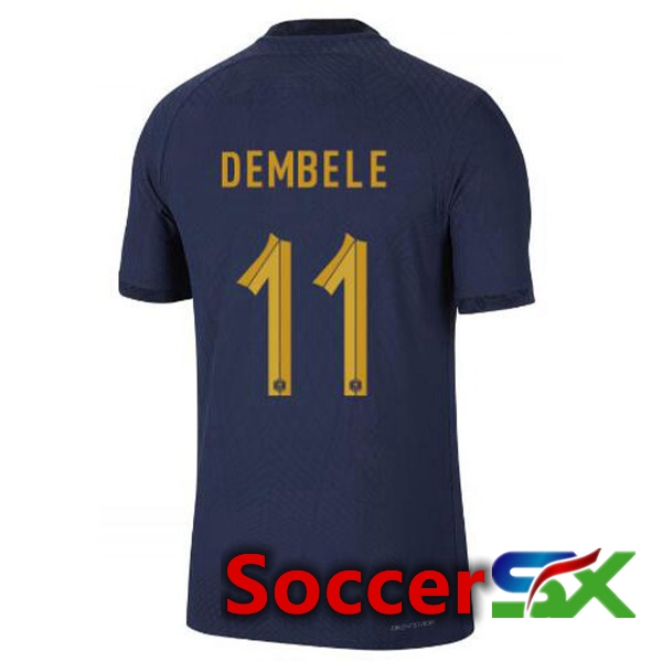 France (DEMBELE 11) Home Jersey Royal Blue World Cup 2022