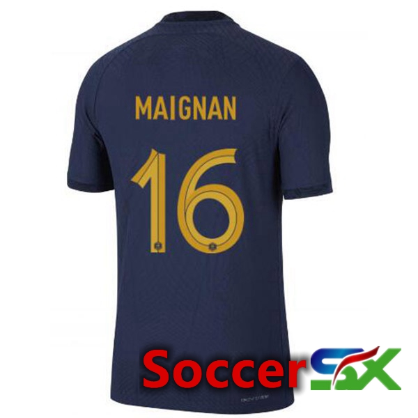 France (MAIGNAN 16) Home Jersey Royal Blue World Cup 2022