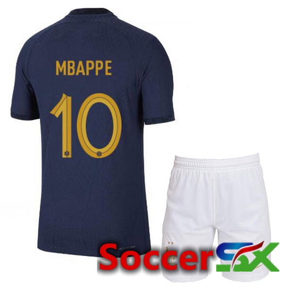 France (MBAPPE 10) Kids Home Jersey Royal Blue 2023/2023