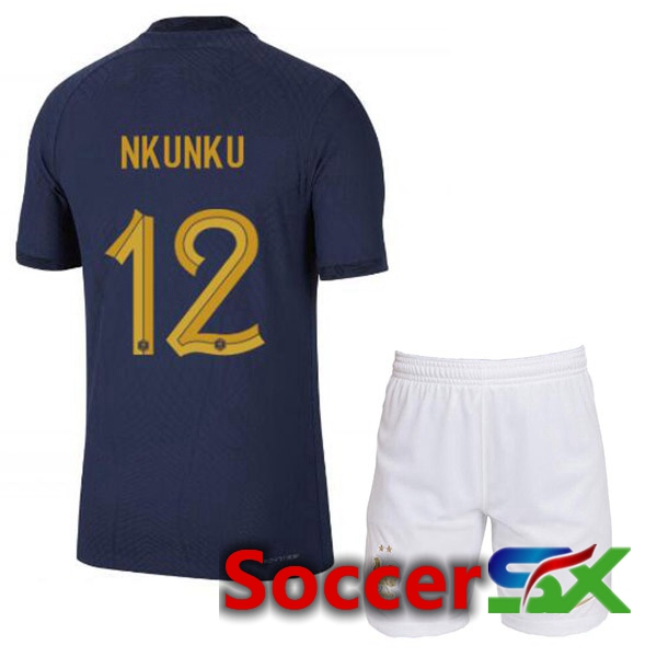 France (NKUNKU 12) Kids Home Jersey Royal Blue 2023/2023