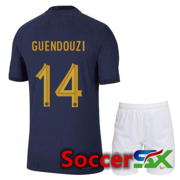 France (GUENDOUZI 14) Kids Home Jersey Royal Blue 2023/2023