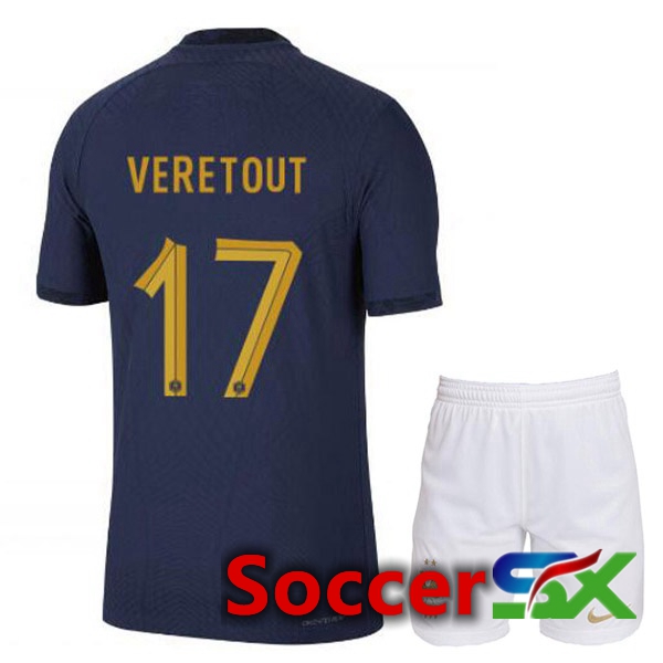 France (VERETOUT 17) Kids Home Jersey Royal Blue 2023/2023