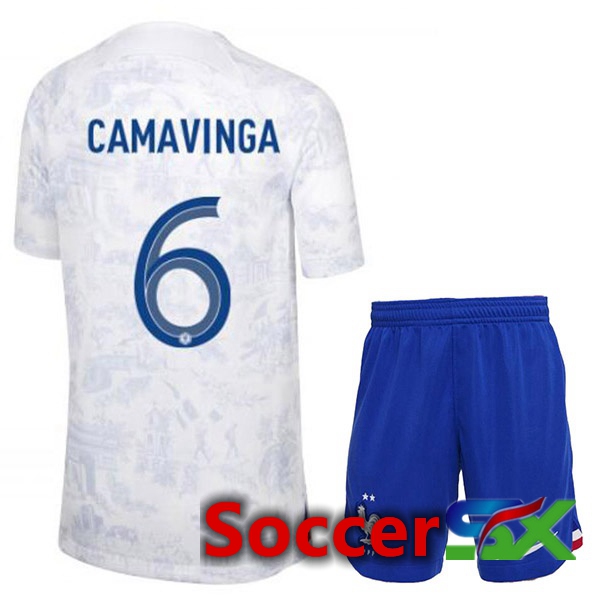 France (CAMAVINGA 6) Kids Away Jersey White 2023/2023