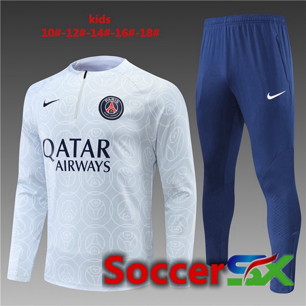 Paris PSG Kids Training Tracksuit Grey 2022/2023