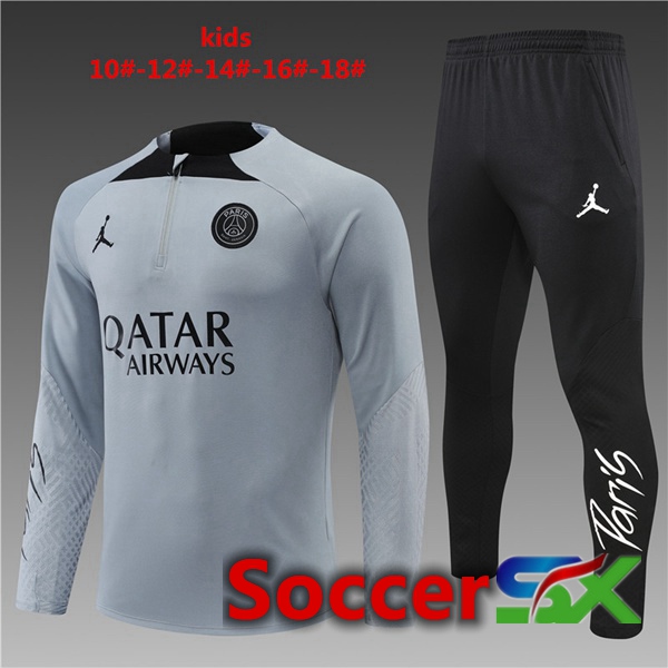 Paris PSG Kids Training Tracksuit Grey 2022/2023