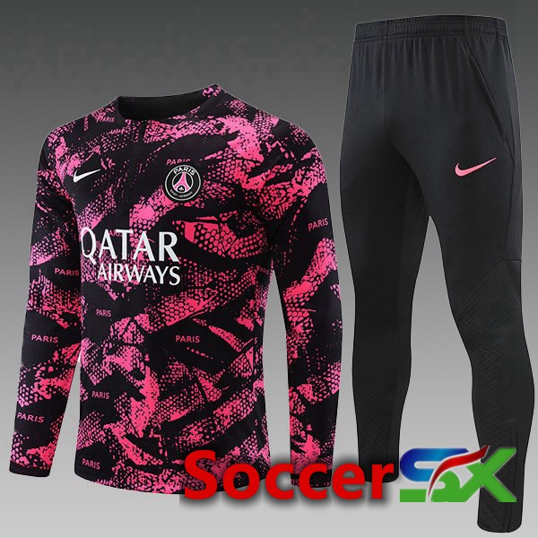 Paris PSG Kids Training Tracksuit Pink Black 2022/2023