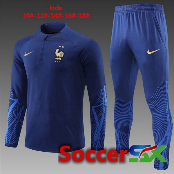 France Kids Training Tracksuit Royal Blue 2022/2023