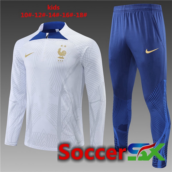 France Kids Training Tracksuit White 2022/2023