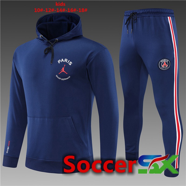 JORDAN Paris PSG kids Training Tracksuit Hoodie Blue 2022/2023