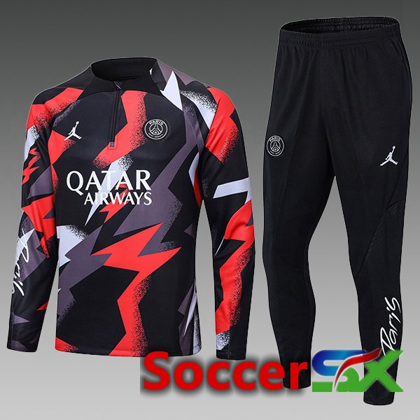 Paris PSG Kids Training Jacket Suit Red Grey 2022/2023