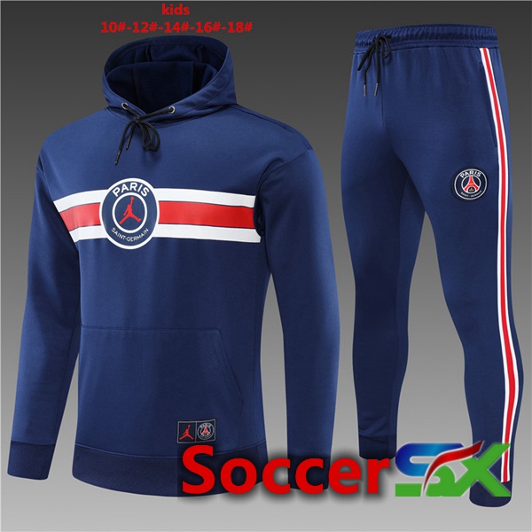 JORDAN Paris PSG kids Training Tracksuit Hoodie Blue 2022/2023