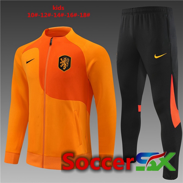 Netherlands Kids Training Jacket Suit Orange 2022/2023