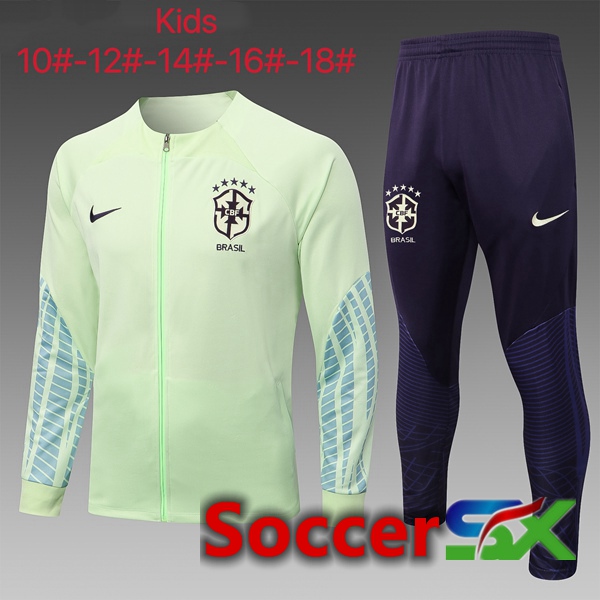 Brazil Kids Training Jacket Suit Green 2022/2023