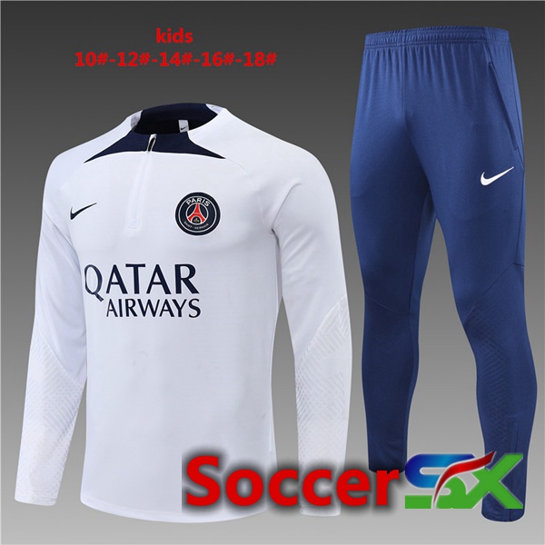 Paris PSG Kids Training Tracksuit White 2022/2023