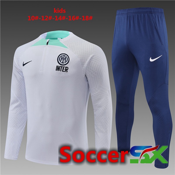 Inter Milan Kids Training Jacket Suit White 2022/2023