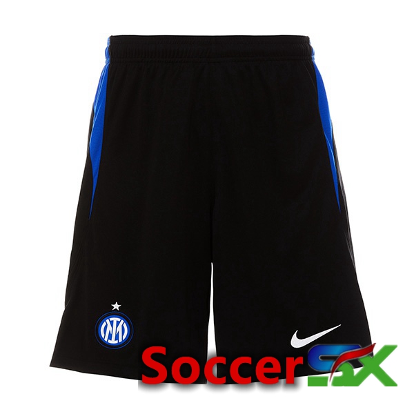 Inter Milan Soccer Shorts Home Black Blue 2022/2023