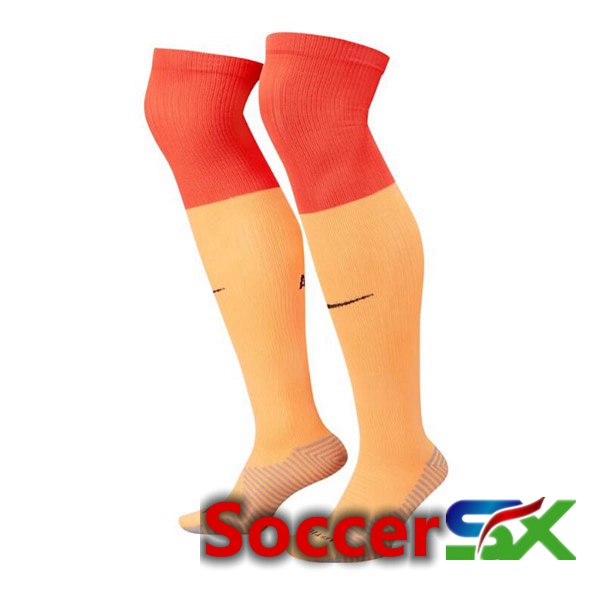 Atletico Madrid Soccer Socks Third Orange 2022/2023