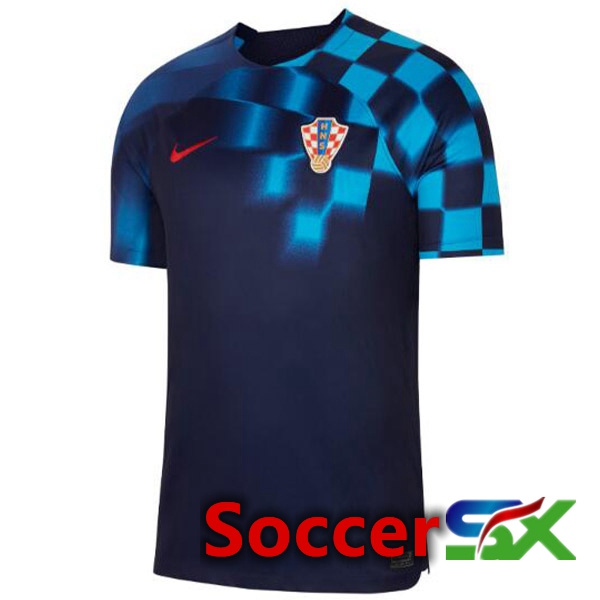 Croatia Away Jersey Black Blue World Cup 2022