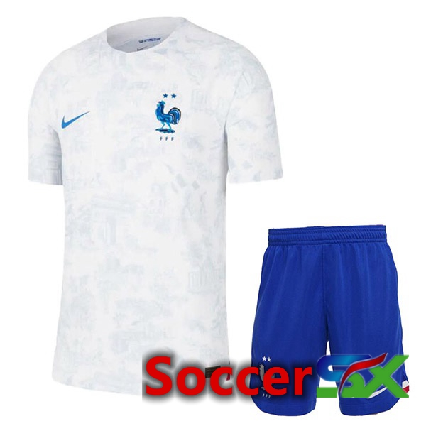 France Kids Away Jersey White World Cup 2022