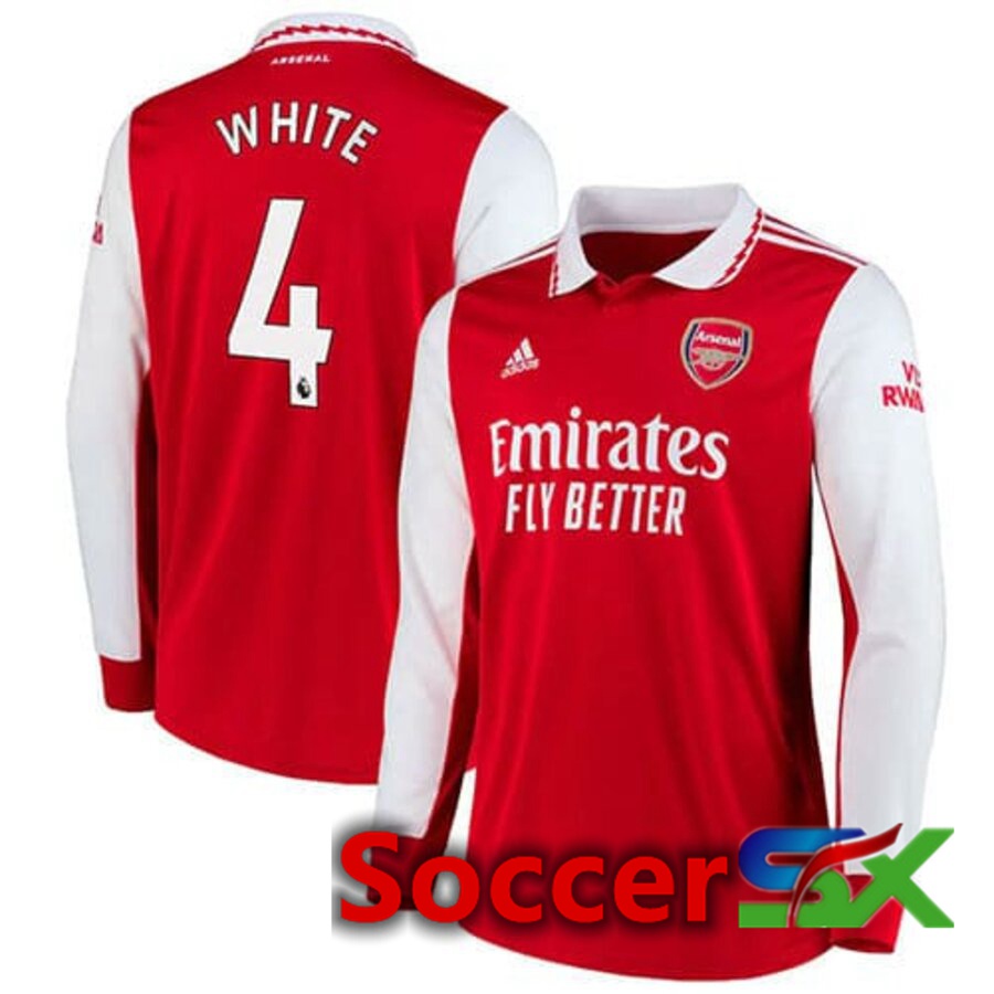Arsenal (WHITE 4) Home Jersey Long sleeve 2022/2023