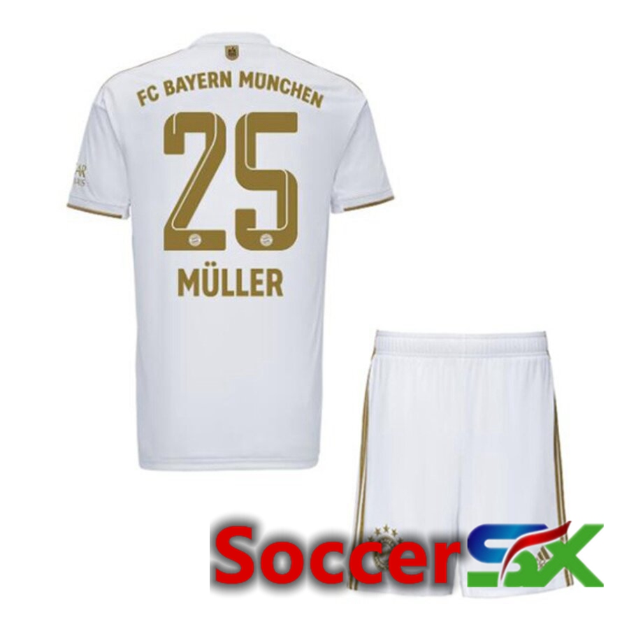 Bayern Munich (MÜLLER 25) Kids Away Jersey 2022/2023