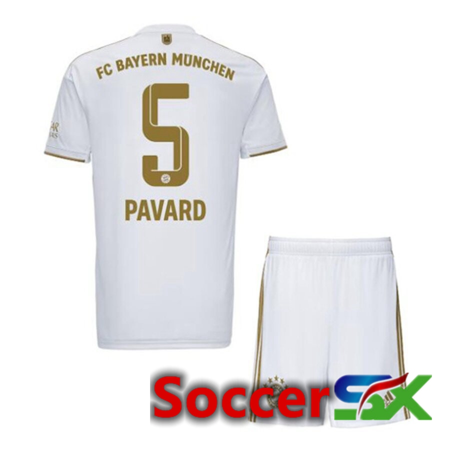 Bayern Munich (PAVARD 5) Kids Away Jersey 2022/2023