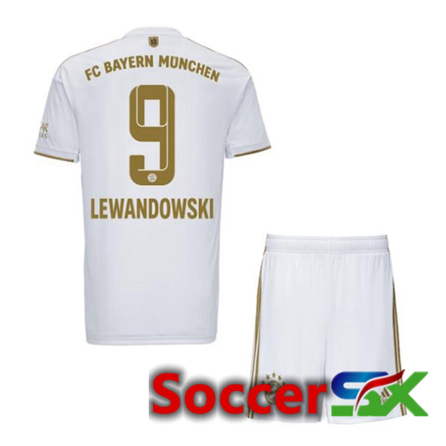 Bayern Munich (LEWANDOWSKI 9) Kids Away Jersey 2022/2023