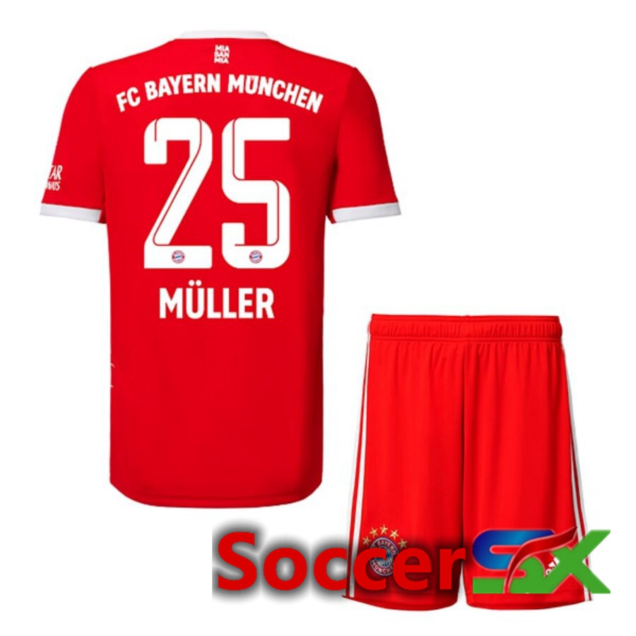 Bayern Munich (MÜLLER 25) Kids Home Jersey 2022/2023