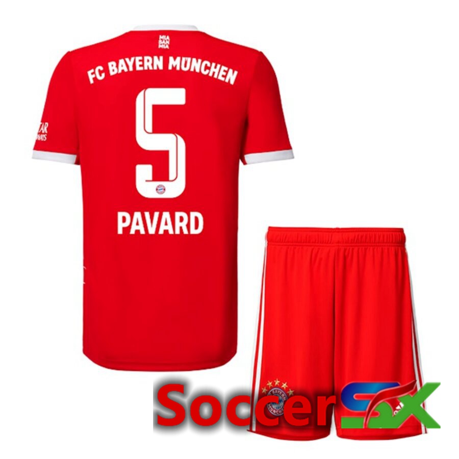 Bayern Munich (PAVARD 5) Kids Home Jersey 2022/2023