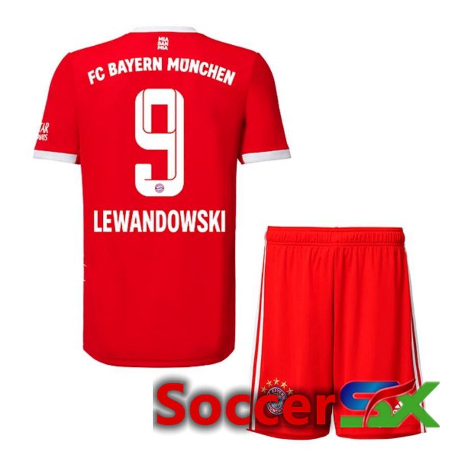 Bayern Munich (LEWANDOWSKI 9) Kids Home Jersey 2022/2023