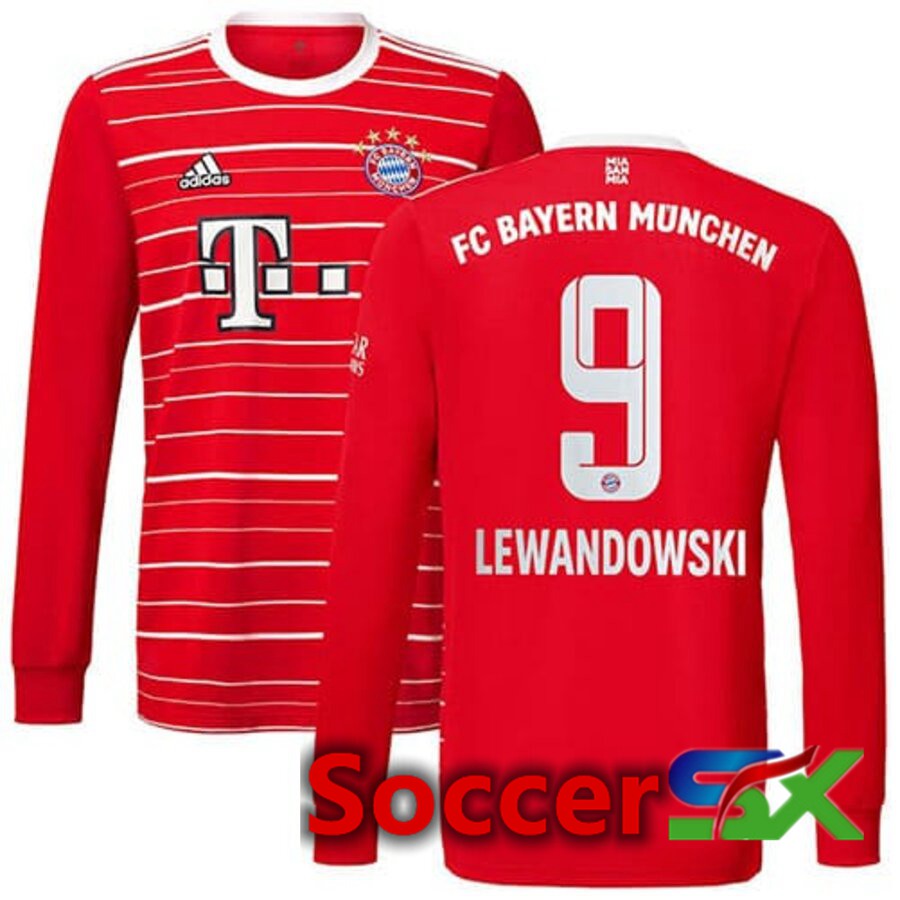 Bayern Munich (LEWANDOWSKI 9) Home Jersey Long sleeve 2022/2023