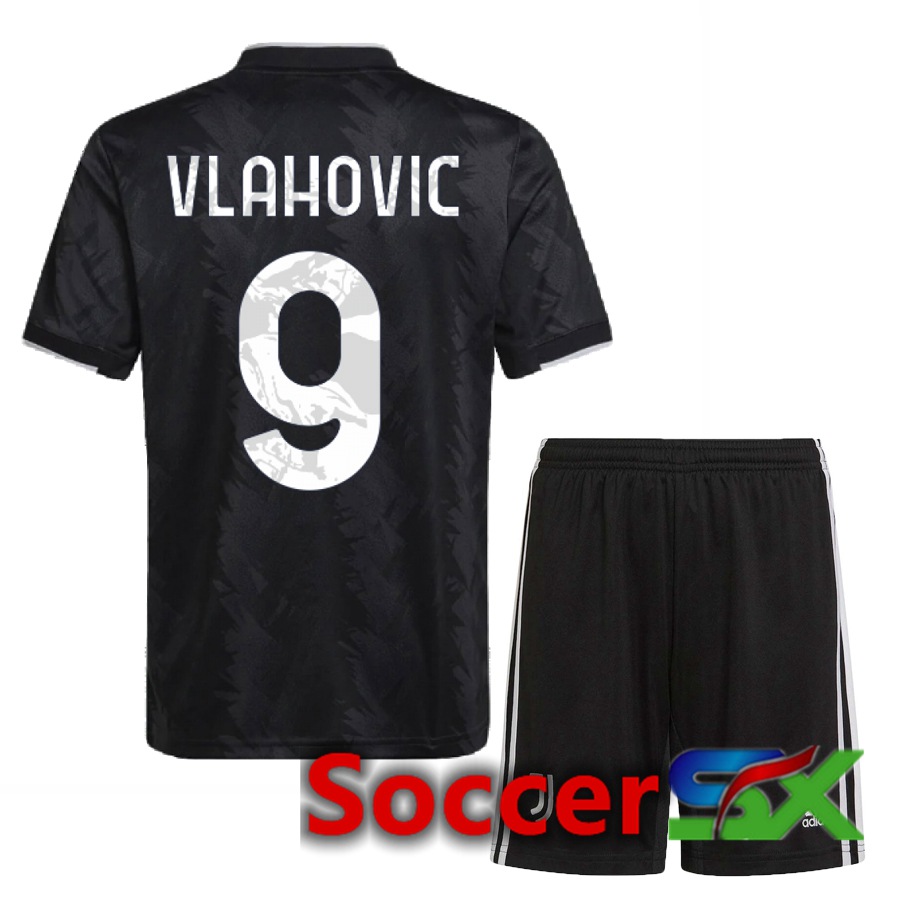 Juventus (Vlahovic 9) Kids Away Jersey 2022/2023