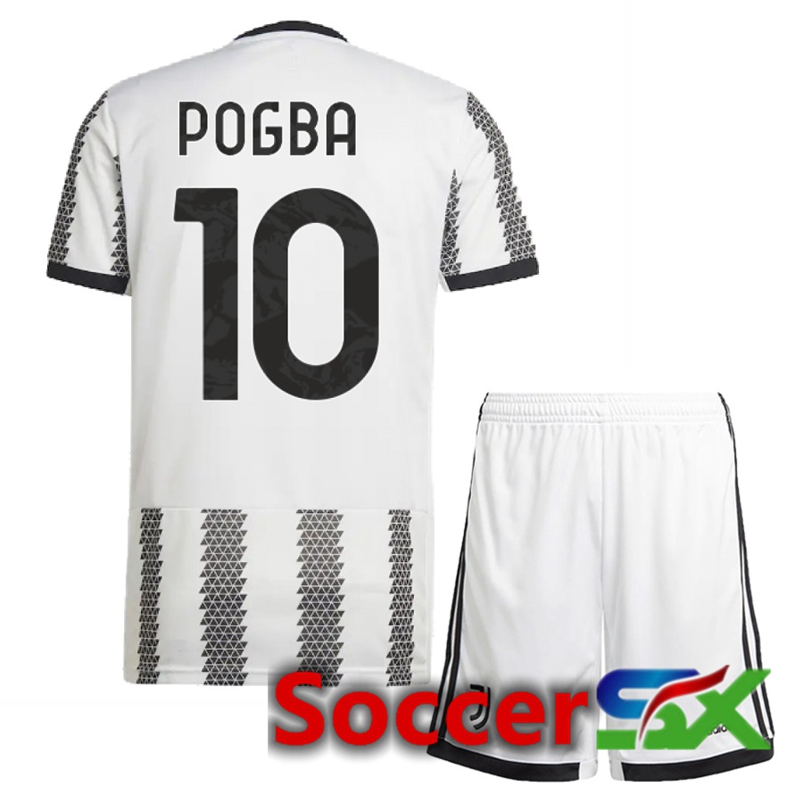 Juventus (Pogba 10) Kids Home Jersey 2022/2023
