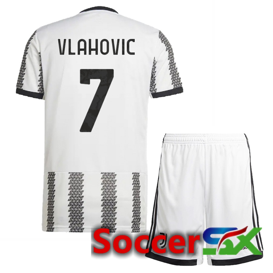 Juventus (Vlahovic 7) Kids Home Jersey 2022/2023