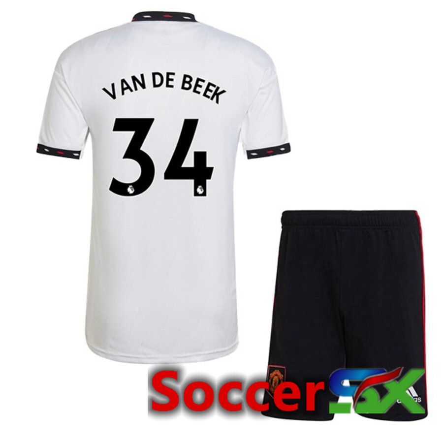 Manchester United (VAN DE BEEK 34) Kids Away Jersey 2022/2023